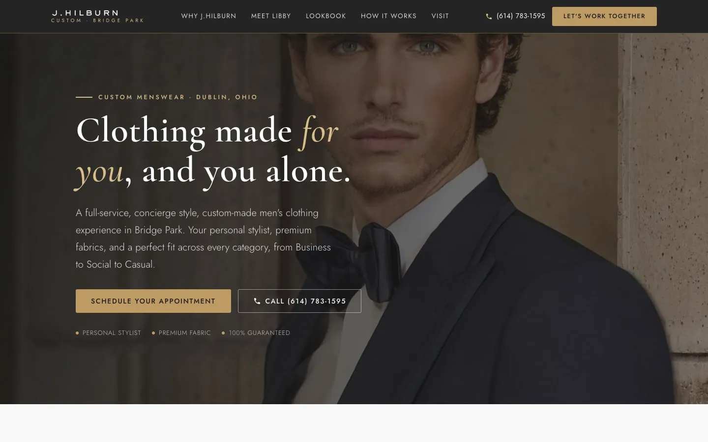 Homepage of jhbridgepark.com, built by WIT Solutions