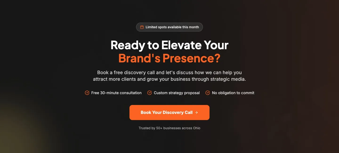 Closing call-to-action section of vantagepointmediagroup.com