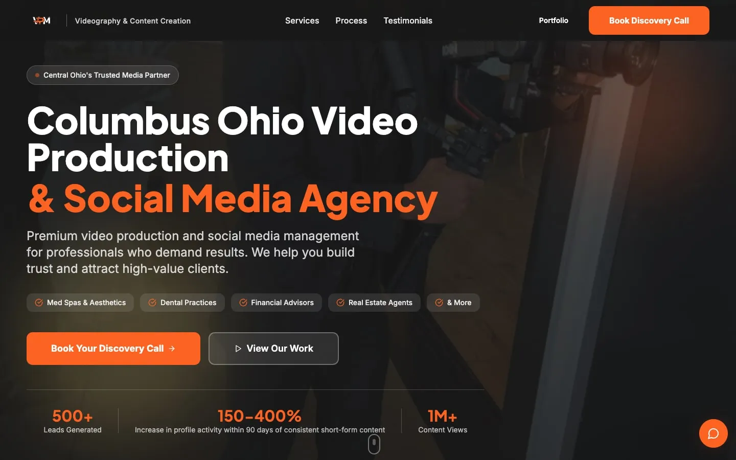 Homepage of vantagepointmediagroup.com, built by WIT Solutions